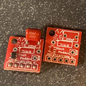 Clock Modder boards, one pre-built, the other PCB Only